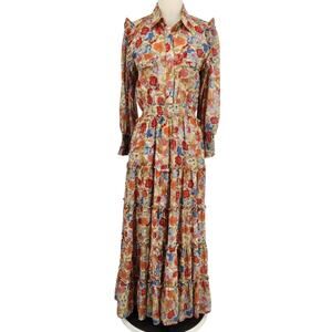 Chicwish Floral Button Front Maxi Dress – Size Small Wild Bloom